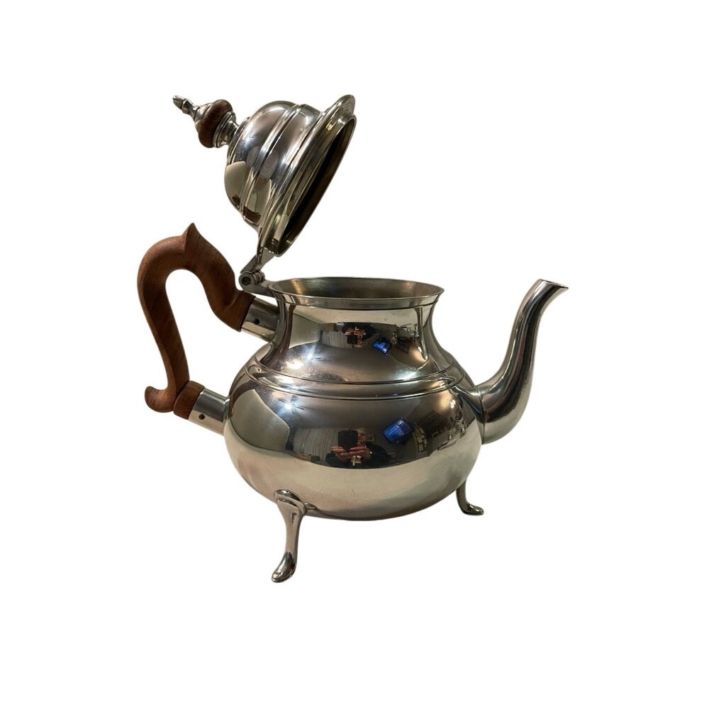 Vintage Williamsbury Stieff Pewter Teapot, Creamer and Sugar Bowl Used - Picture 13 of 16